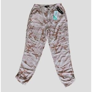 NWT Cargo Pants Pink Camo Roll Up Leg Straps Velvet Heart 100%‎ Tencel Size XS